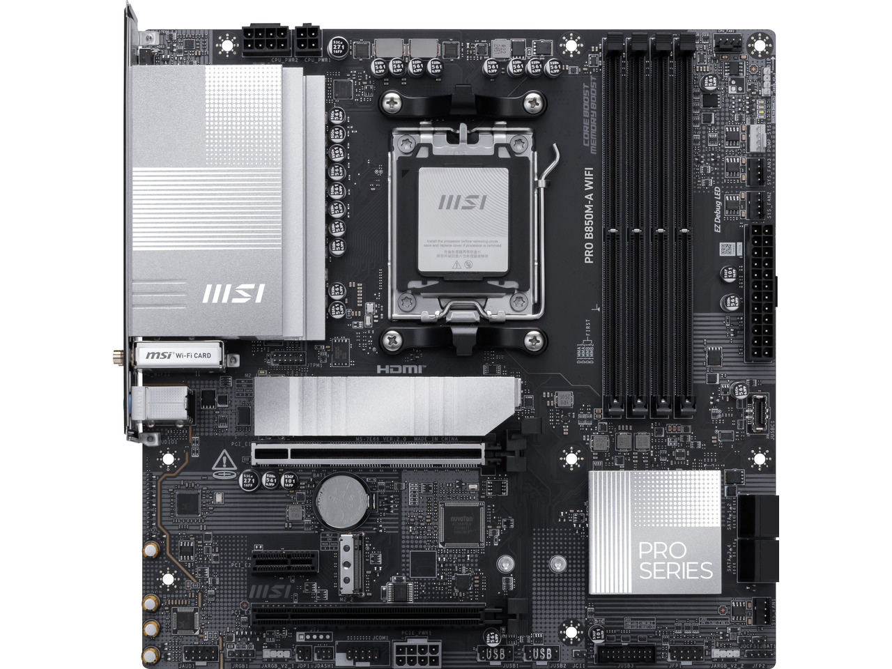 MSI PRO B850M-A WIFI AM5, Wi-F - Am5 Micro Atx Pcie 5.0 Motherboard recensione e prezzo